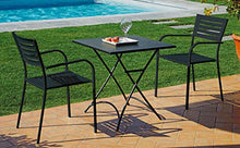 vorghini Tavolino Quadrato Pieghevole 70x70 cm in Ferro Stresa Nero