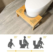 AIMAIBUMAI Sgabello da bagno pieghevole in bambù, altezza regolabile 45 x 25 x 22,5 cm