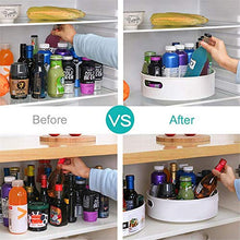 2 PCS Multi-Function Rotating Tray Kitchen Organizer Cosmetics Organize with Non-Slip Base 360° Turntable Rack Kitchen Pantry Cabinet Refrigerator Organizer Tray, Revolving Condiment Holder