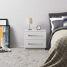 Comò con 2 cassetti e illuminazione a LED, stile moderno, look classico, per camera da letto, soggiorno, salotto