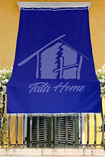 Tenda da Sole da Esterno per Balcone in Tessuto Resistente Misura cm 140x300 in 100% Poliestere con Anelli Dis. 5 Blu