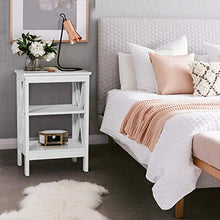 LMYTech con 2 comodini, con Ripiani a 3 Strati a Forma di X, per Soggiorno e Camera da Letto, comodini Bianchi