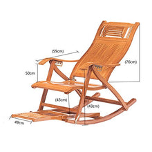 Poltrone LHA Bamboo Sedia a Dondolo per Adulti Balcone Lounge Chair Pieghevole Pausa Pranzo Sedia Sedia Multifunzionale casa di bambù