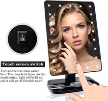 Specchio per Il Trucco Specchio A Specchio per Il Trucco Illuminato con 22 Luci A LED Touch Screen Light Supply 180 Rotazione (30x19x7cm)