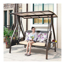 HLZY Grande aliante all'aperto con Supporto, Patio Swing con Cuscini e baldacchino, Sedia a Sdraio all'aperto Arredo Esterno all'aperto Swing Seden Benco all'aperto Portico