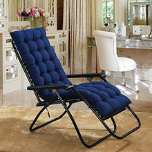 Yuly - Cuscino per sedia a dondolo, per sedie a sdraio, pieghevole, in vimini, 125 x 48 x 8 cm, colore: blu