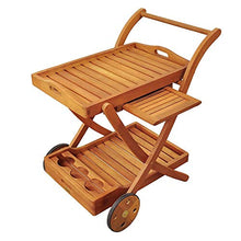 Gartentraum Carrello di Servizio in Legno con Ruote per Giardino e Balcone - Carrello di Servizio Eudesmia