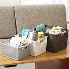 XIXIAO - Cesto portaoggetti in plastica in rattan, per camera da letto, per armadi, cassetti, armadio, cassettiera, 27 x 18,5 x 14,2 cm, colore: Bianco
