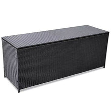 UnfadeMemory Baule da Giardino Nero 150x50x60 cm in Polyrattan