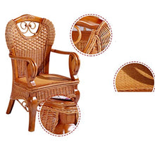 CHQYY Sedia da Pranzo - Sedia Home Office per Hotel Sedia da Ufficio in Rattan con Schienale Alto in Legno (Color : Brown, Size : A)