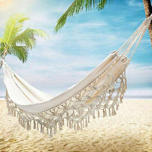 GUOXIANG Amaca da campeggio per esterni di alta qualità, confortevole, 240 x 150 cm, con macramè intrecciato a mano, per interni ed esterni