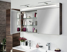 Fackelmann B. Clever LED specchio armadio due ante (120 cm) marrone Olmo Madera, 82997