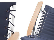 Set di 2 sedie pieghevoli da barca con braccioli in legno e stampa di bussola, colore: blu navy