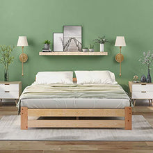 Letto in legno massiccio con testiera e rete a doghe, naturale (200 x 140 cm)