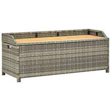 VidaXL - Panca portaoggetti da giardino, 120 cm, in resina intrecciata, colore: Grigio