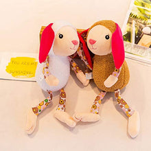 Catkoo, Coniglietto di Peluche, 35 cm, con Stampa Floreale, Bianco
