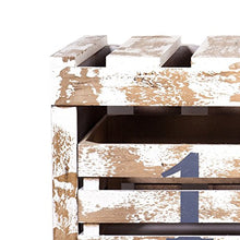 Indhouse - Panca da giardino in legno vintage con 2 cassetti