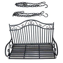 Panca da giardino altalena da esterno in metallo, panca da terrazza sospesa resistente alle intemperie con catena sospesa per 2 posti, amaca da giardino per sedia a dondolo per il tempo libero