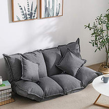 PUCHIKA Lazy - Divano letto per interni, poltrona con funzione sleep, lavabile, con 2 cuscini da pavimento, sedia da 1,6 m, grigio