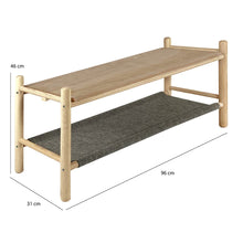 Meubletmoi - Copriletto in legno di frassino e feltro grigio, stile bordo mare, AGDE 6575