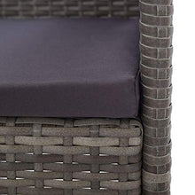 OUSEE Set da Pranzo per Esterni 7 pz con Cuscini in Polyrattan Grigio