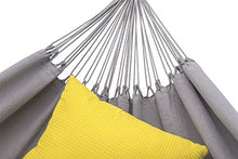 ecomundy Romance BIO L 320 Grigio - Amaca con Frange - qualità Premium - Doppia - Tessuta a Mano - Cotone Biologico - GOTS - 130x200x320cm