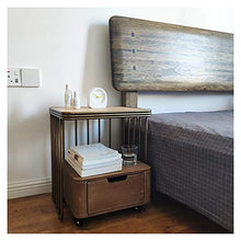 Tavolino Comodini Camera Comodino Retro Rattan Ferro Battuto Piccolo Appartamento Legno Di Colore Antico Semplice Singolo Armadietto Laterale