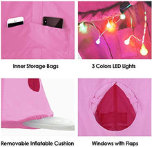Femor Tenda da Gioco, Amaca da Altalena per Bambini, Tenda Mobile con Luci a LED, Impermeabile e Resistente ai Raggi UV, Sale Giochi per Bambini Interne ed Esterne, Regalo per Bambini (Rosa)