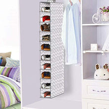 SPRINGOS - Organizer da appendere in tessuto, 6 ripiani, per armadio (120 x 15 x 30 cm, grigio/bianco)