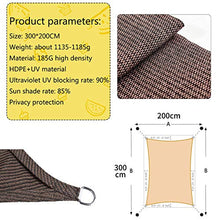 LOVK SHONCO Tenda a Vela 2 x 3m, Vela Ombreggiante Rettangolare Antivento Protezione Raggi UV per Esterno Giardino Piscina Terrazza Cortile Parco (Marrone)