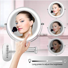 Himimi Specchio cosmetico a LED Illuminato con Specchio cosmetico ingrandimento 1x / 7X, Specchio cosmetico da Parete con Luce Touch Button Regolabile, Rotazione a 360 ° e Verticale