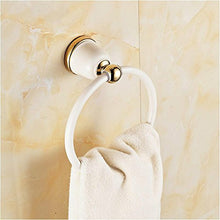 Inchant - Portasciugamani da bagno in ottone massiccio bianco con anello moderno e commerciale, montaggio a parete per lavabo da cucina, accessorio da bagno