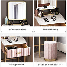 ZRN Mini Tavolo da toeletta per Camera da Letto con cassetti Sgabello con Specchio cosmetico a LED