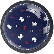 White Crab Red Anchor Navy Pomelli per Porta Set di 4 Pomelli per Mobili Manopole per Cassetti Cucina Armadio Vetro