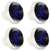 4 pcs White Cabinet Knobs for Kitchen Cabinets Bedroom Wardrobe Dresser Drawers Black blue starry sky