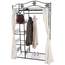 Appendiabiti Guardaroba scaffale portaoggetti Moderno 43x100x172cm con Tenda