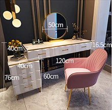YSAA® Set toeletta comò cassettiera Intercambiabile Comodino e Sgabello/Sedia LED Specchio Luminoso Camera da Letto mobili 120 cm-A. Nessuna Sedia