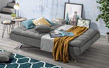 Divano 3 posti in tessuto lavabile grigio - 192 x 96 x 90 cm. trasformabile in letto una piazza e mezza