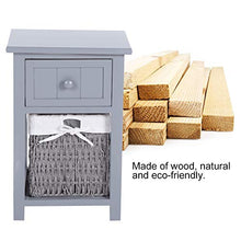zcyg Comodino Comodini Comodini, 2 Pezzi/Set Comodino Portaoggetti in Legno Naturale con Cassetto E Cestino (Grigio)