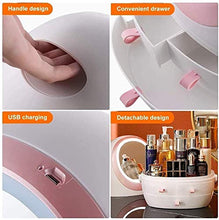 ZouYongKang Organizzatore di Trucco, Cabinet per Tenere Il Trucco Prodotti di Bellezza Accessori per Capelli, con Specchio per Il Trucco a LED, Adatto per controsoffitti per Il Bagno e cassettiere da