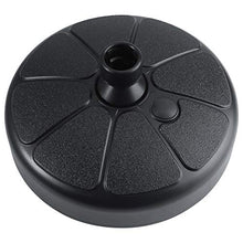 Base per ombrellone in plastica, portaombrelli per esterni forma rotonda riempibile con sabbia d'acqua, supporto per supporto per base per ombrellone da giardino (nero)