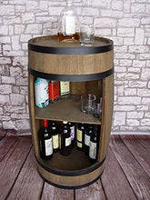 Weeco - Mobile bar a forma di botte, in legno, 81 cm, con ripiano