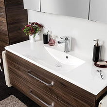 FACKELMANN B.Clever - Set di mobili da bagno, 2 pezzi, 120 cm, con lavabo in marmo e armadietto a specchio a LED