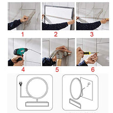Specchio da Parete a LED, Specchio da Bagno con Luce, Specchio da Trucco/da Barba Rettangolare con Luce Bianca (Nero/Oro)