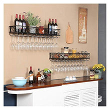 MFLASMF Wrought Iron on-Wall Wine Glass Rack, Wall-Mounted Wine Rack, Bar Restaurant Wine Glass Rack, Upside Down stemware Rack (Color : Brown, Size : 60 * 25cm)