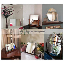 Specchio per Il Trucco Specchio con Il Basamento Portatile di Trucco Vanity Specchi Desk Piedi Slim Legno Solido dello Specchio di Trucco Fai da Te sulla Parte Posteriore Noce Fashion Color