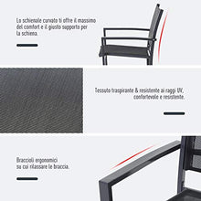 miozzi Set 2 Sedie da Giardino 64x58x87 cm in Textilene Elegance Nero
