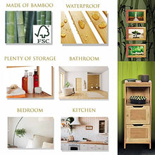 TENDANCE Mahe Armadietto con 2 cassetti in MDF e 1 ripiano, in Legno di bambù, Rovere Bianco