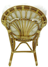 SF SAVINO FILIPPO Poltrona Sedia Sole in Vimini bambù Rattan Naturale con Cuscino per casa Salotto