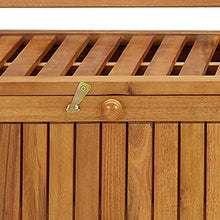 Tidyard Cassapanca con Contenitore da Giardino Esterno 2/3 Posti in Legno Massello d'Acacia con Schienale e Braccioli,Panca Contenitore da Giardino per Esterno con Braccioli in Legno Massello